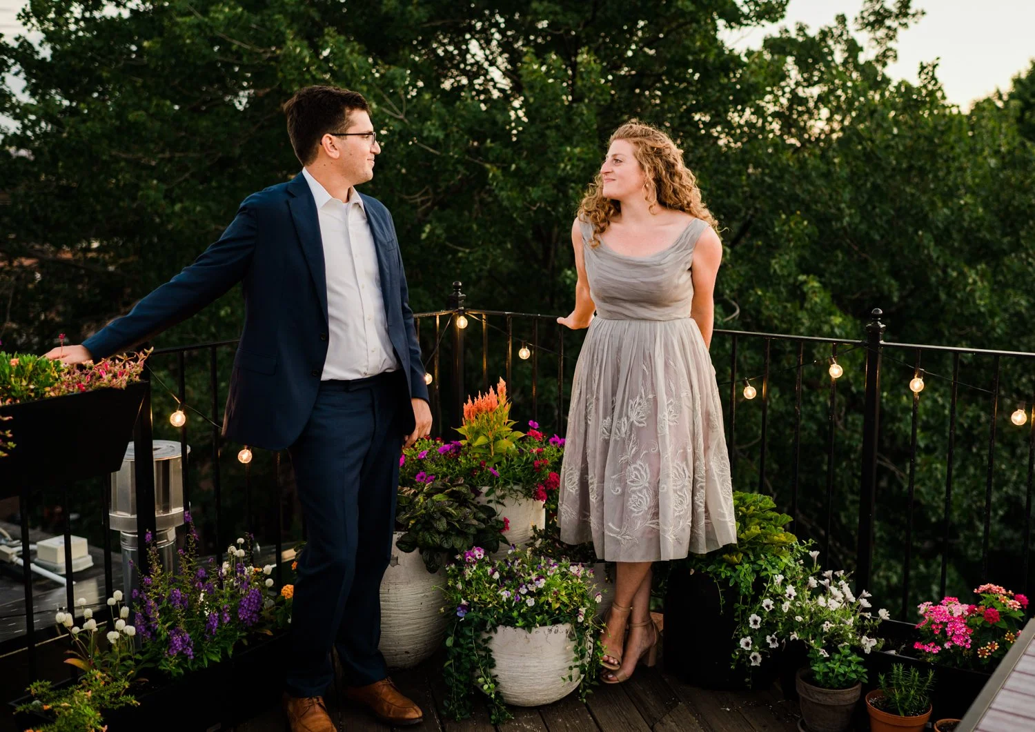 Boston Rooftop Engagement Photos