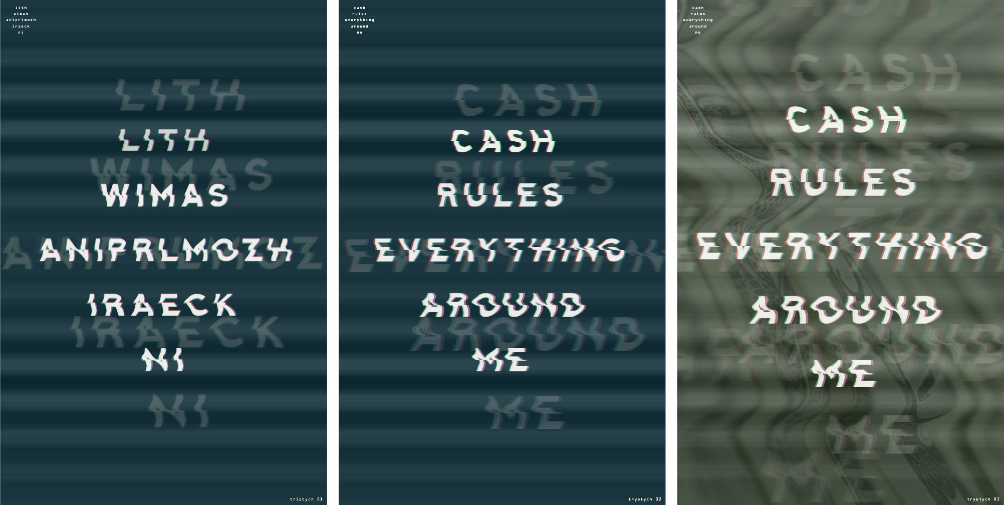 From Derek Price, showing the full process with slight revisions to bring "cash" visual references into the final piece