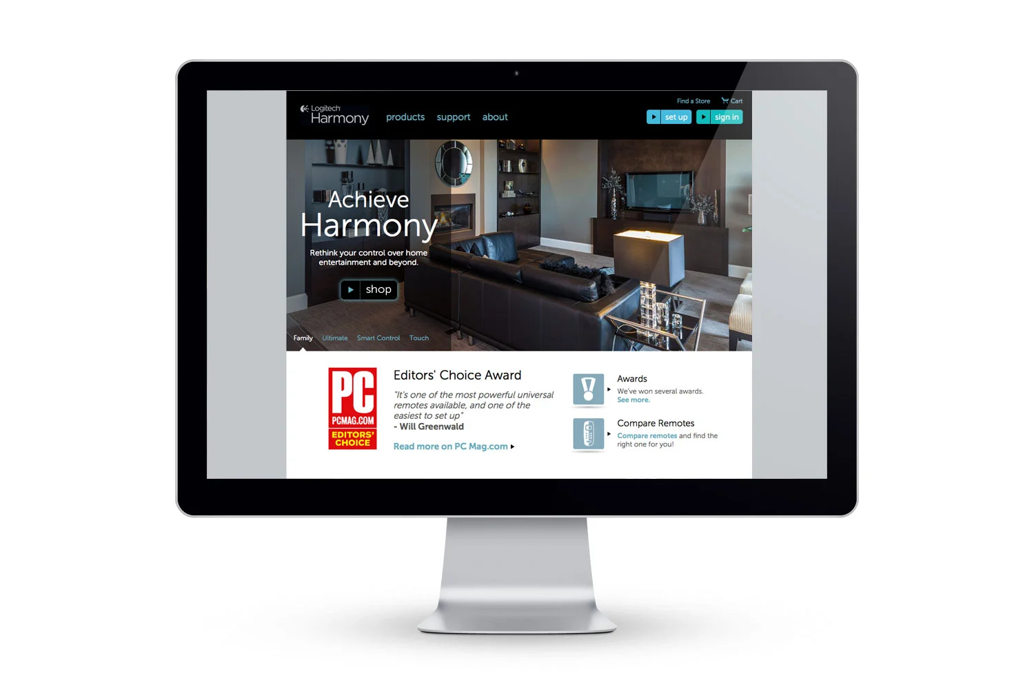 Logitech Harmony Remotes Website