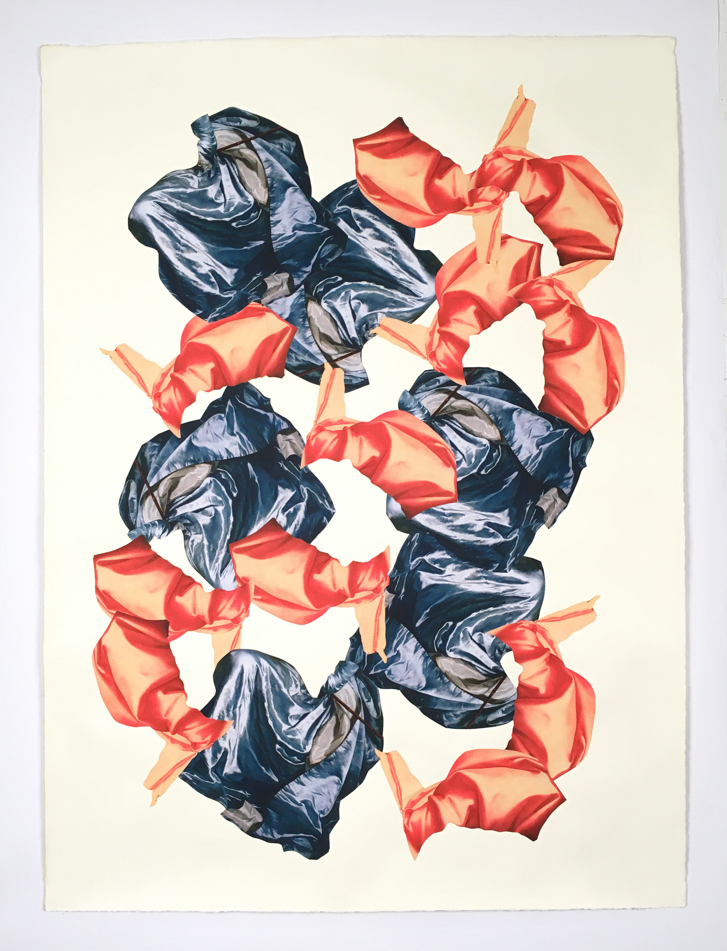 Untitled (orange and blue fabric), 2020