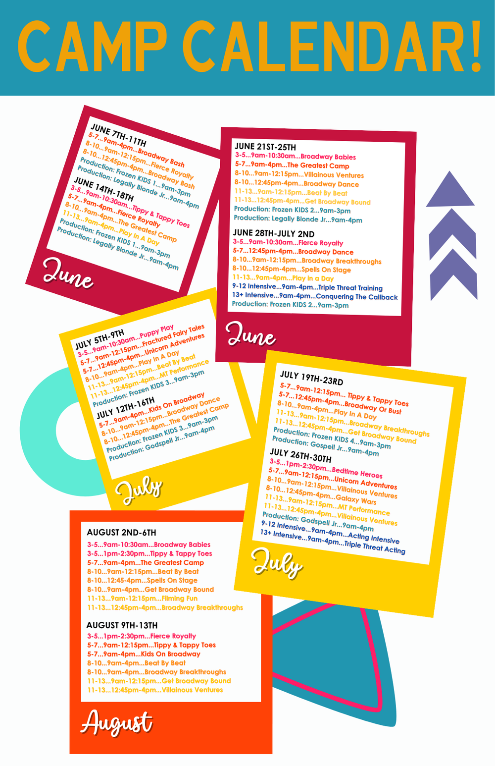 Summer Camp Calendar Gcpa Summer Camp Calendar Gcpa