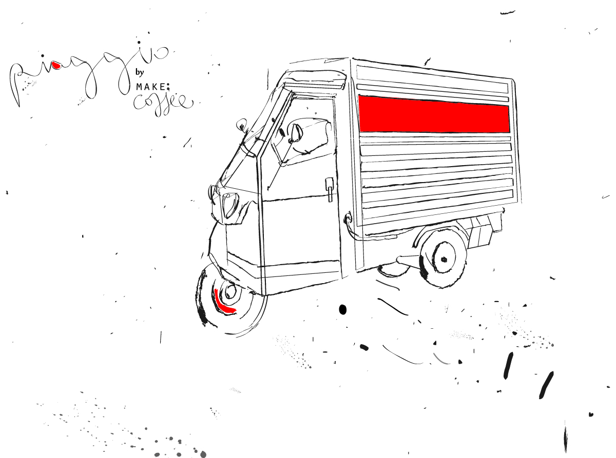 make; coffee Piaggio line drawing