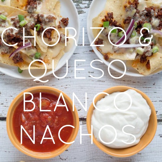 Chorizo Nachos with White Queso Sauce