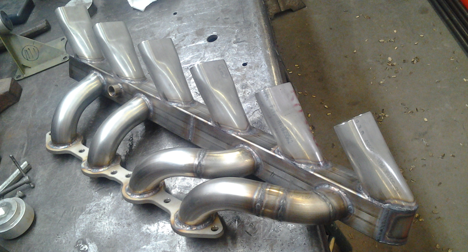 Custom made stainless steel manifold for Spitfire airplane