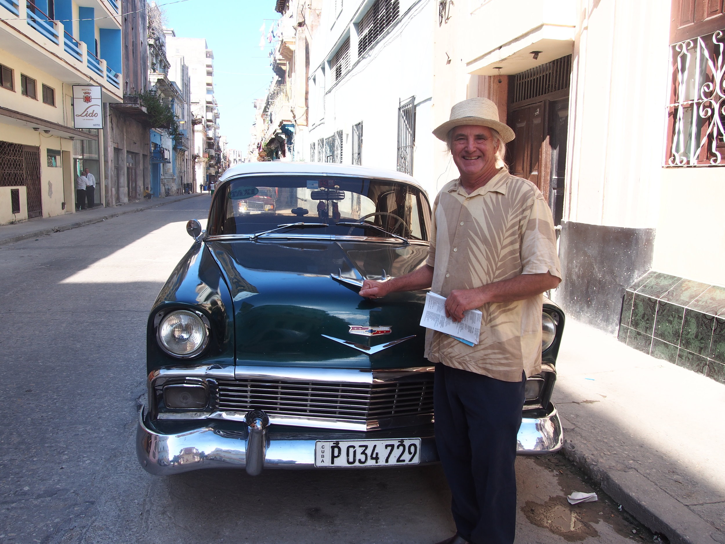 Don showing off our classic Chevy ride. We hired Luis to drive us to the Pinar del Rio region.