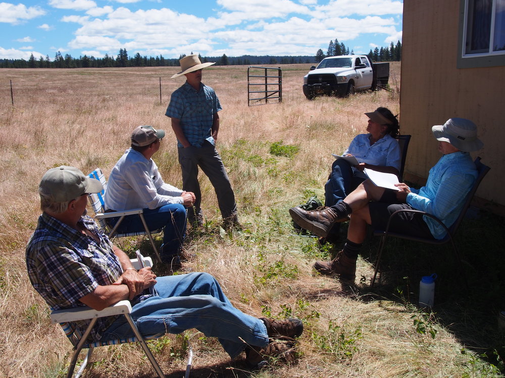 Grassland restoration huddle.