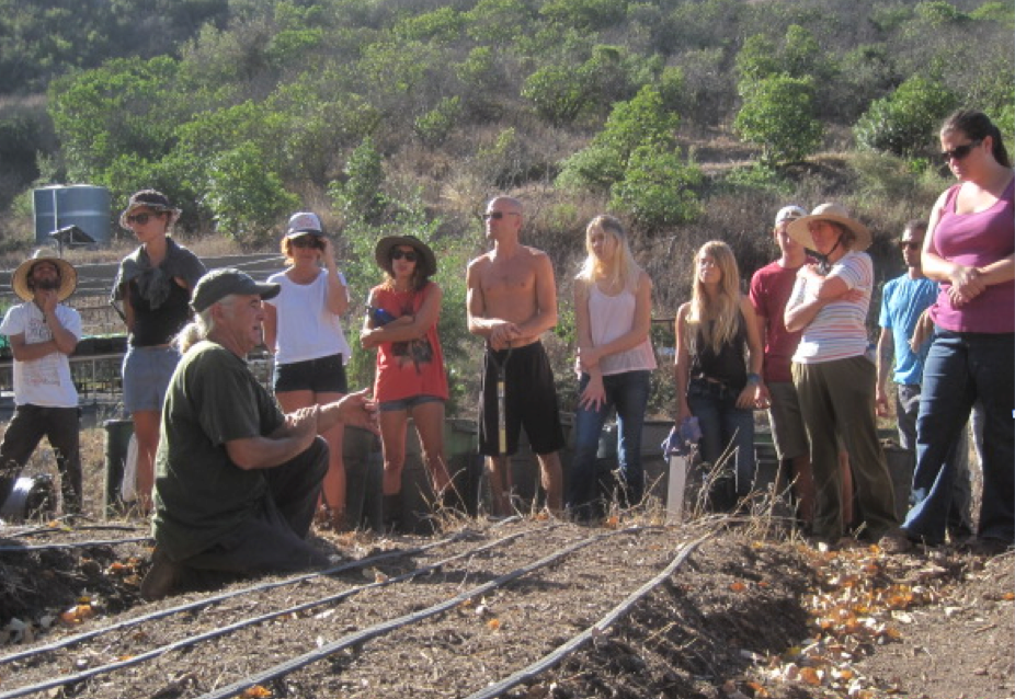 Don Hartley in the garden classroom.