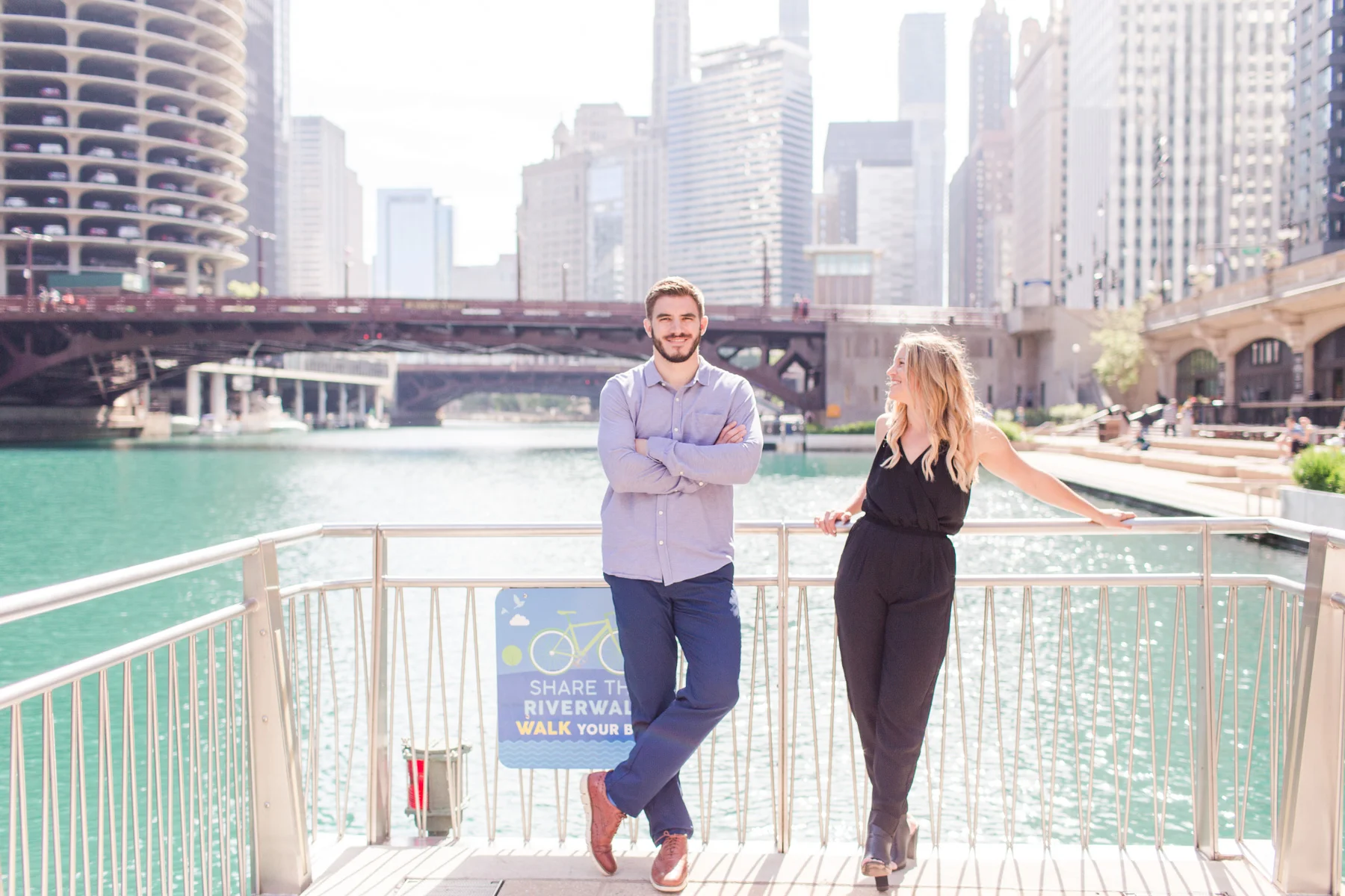 Chicago Riverwalk Engagement Session