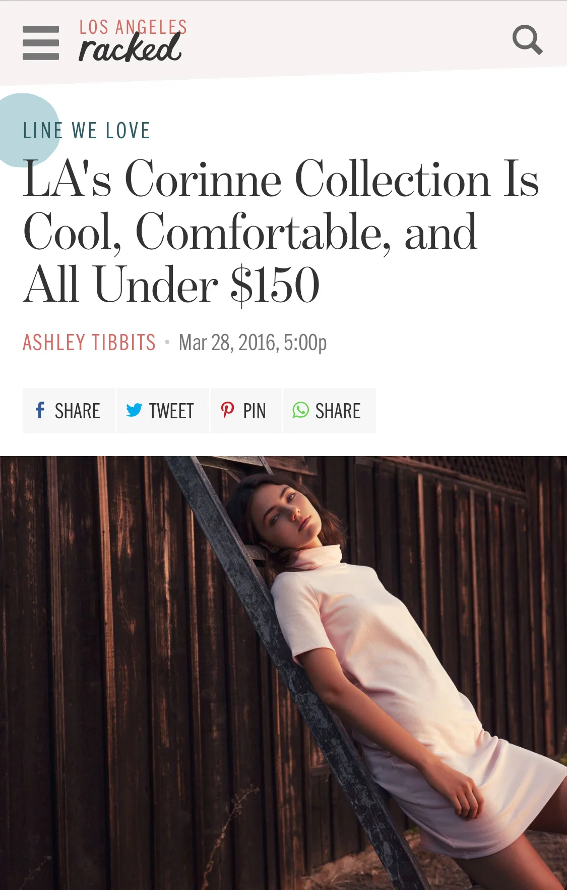 Corinne featured on Racked LA