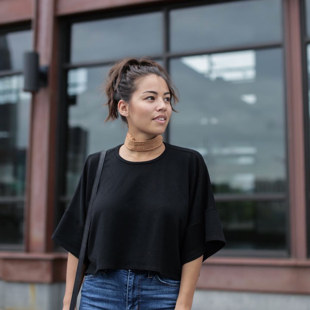Moriah Murrell of M oriah Murrell wearing the Crop Sweater