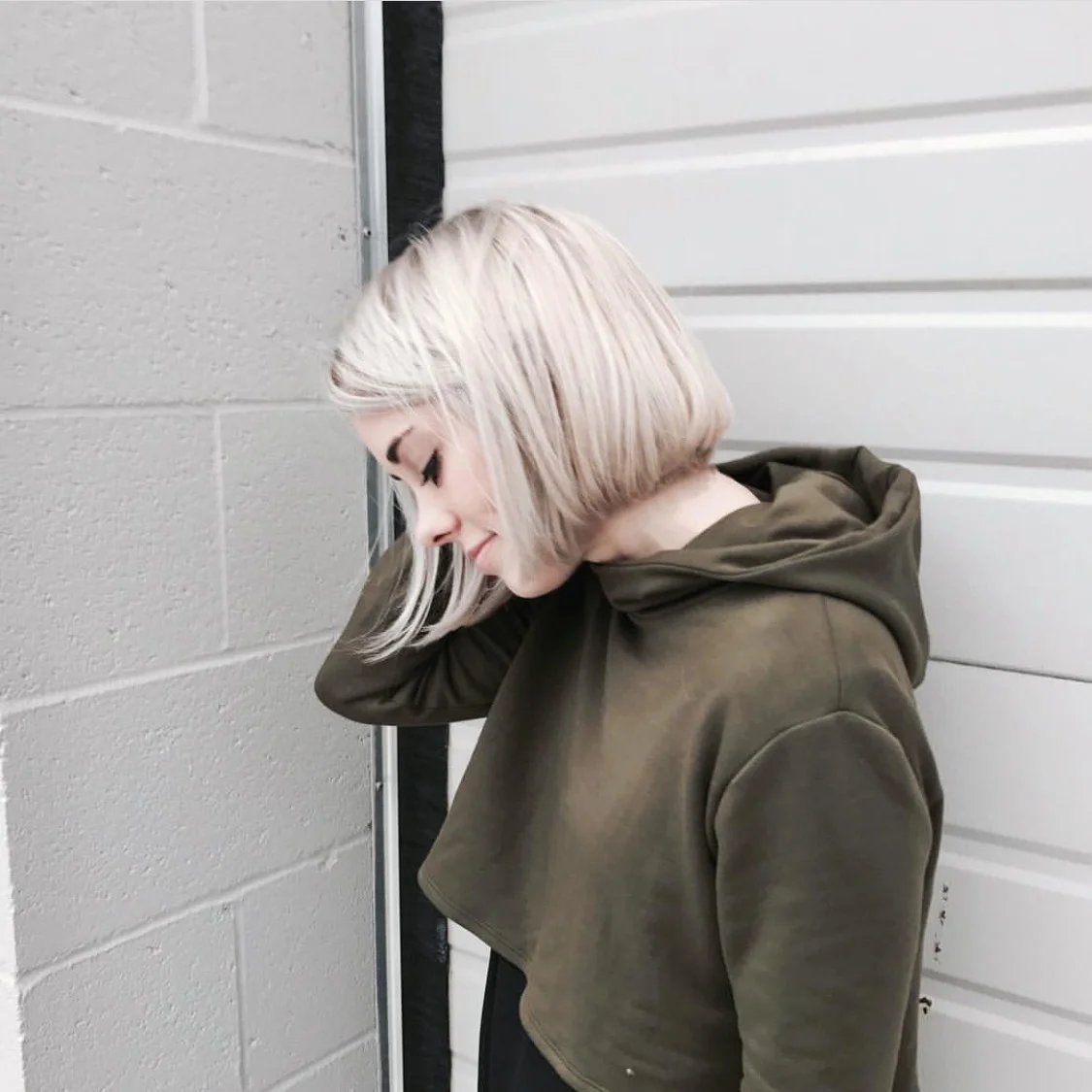 Mary Ellen of Mary Ellen Skye wearing the Crop Hoodie