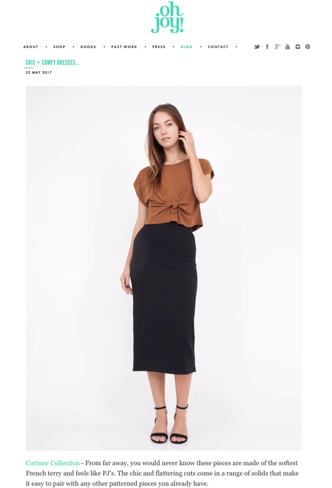 The Crop Top and Pencil Skirt featured on Oh Joy!
