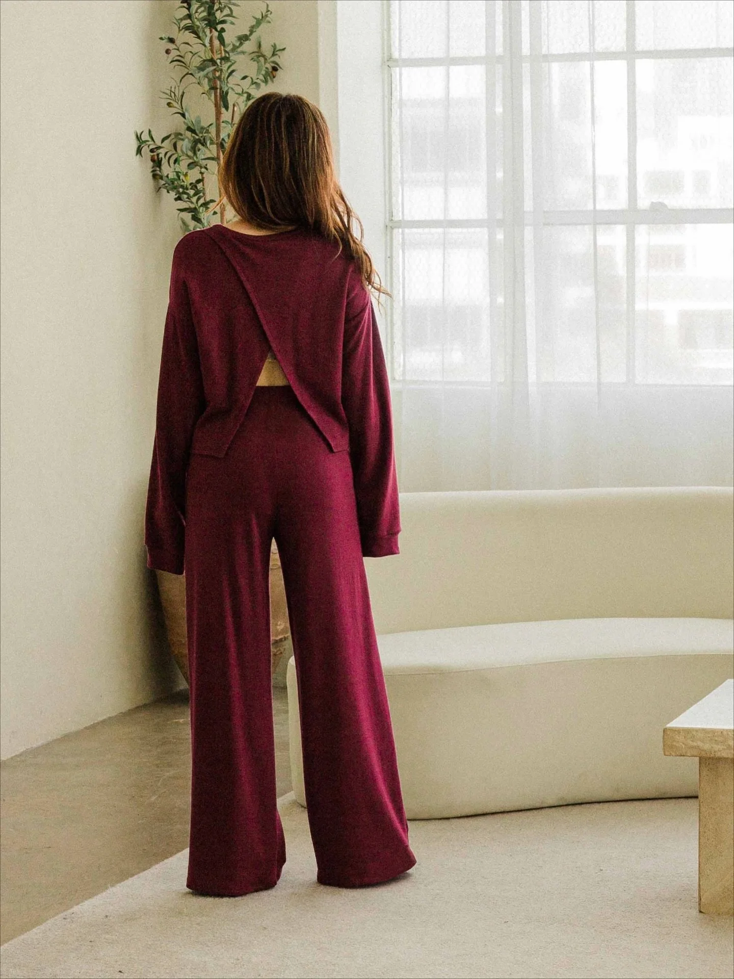 The new collection launched on the site last night and subscribers were the first to see it. The new colors this season are cranberry and walnut and all made in our signature French Terry. 🫶🏼 

Top: Rosie Top
Pants: Adelyn Pant