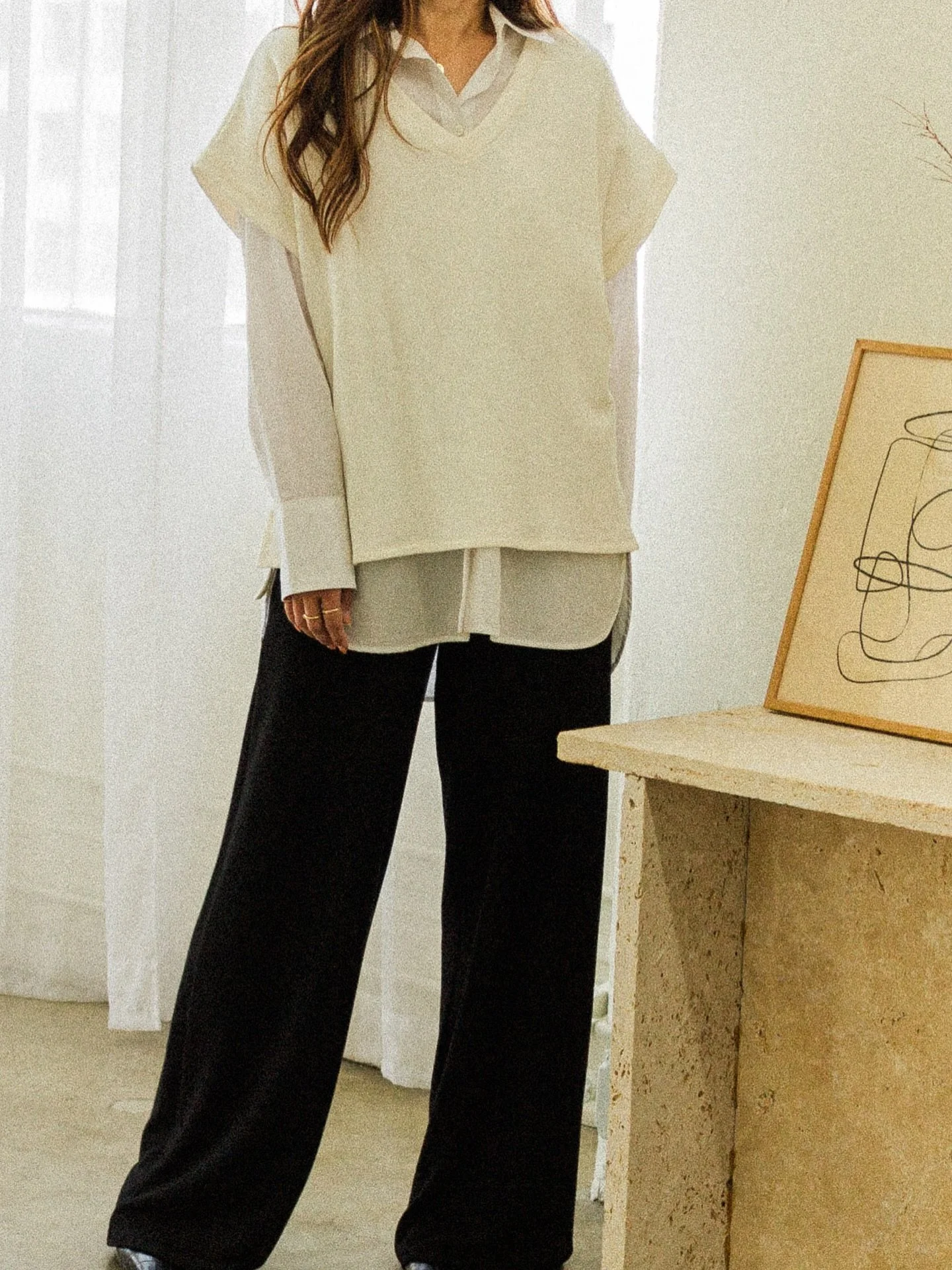 Happy Friday! We are 1 week away from @renegadecraft in SF! Your girl has been working hard behind the scenes to make stock for the show and bringing show exclusive colors. Hope to see you next weekend. 🫶🏼

📷: Lina Sweater Vest paired with the Ade