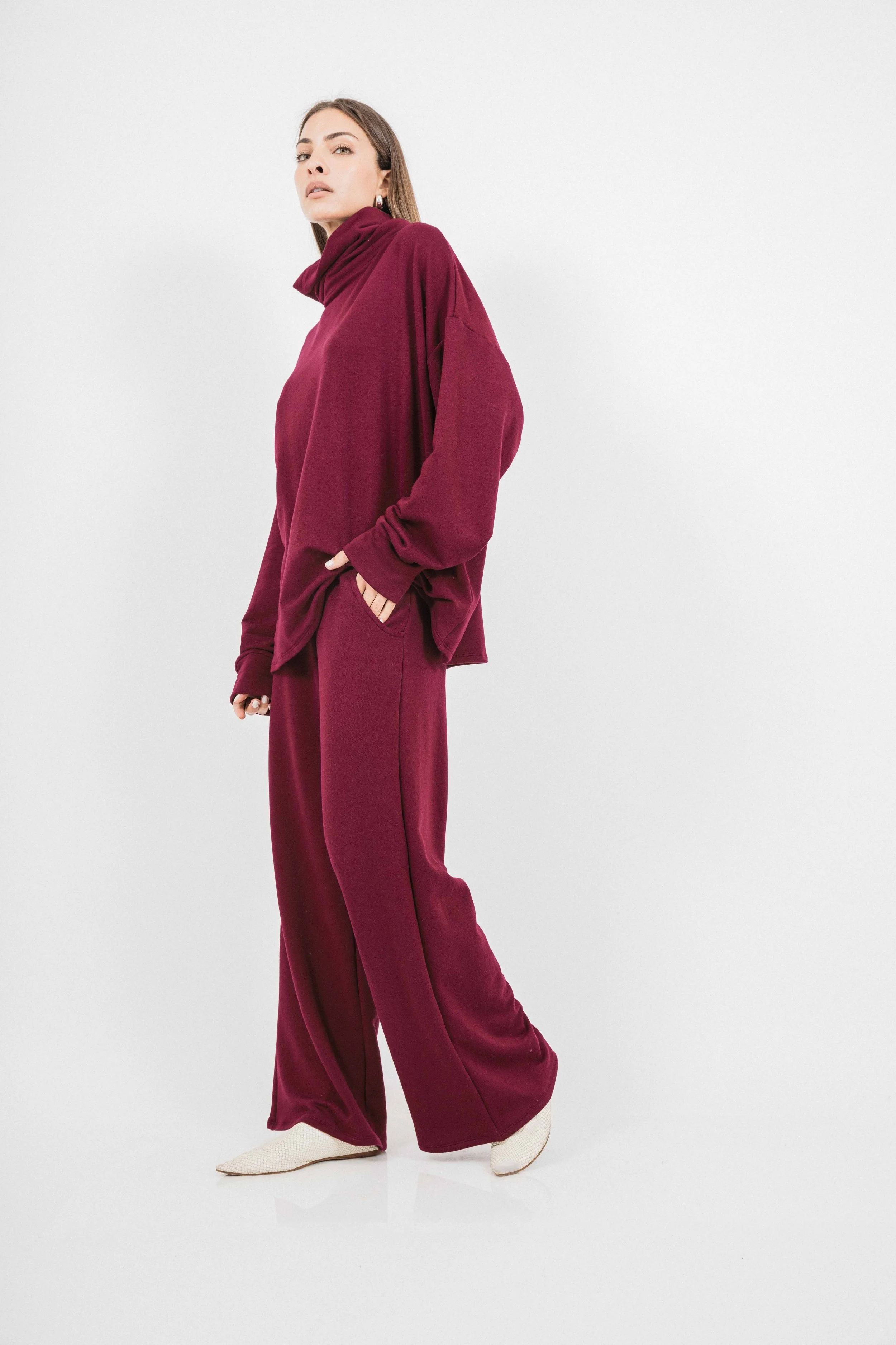 RicciHighNeckTunicCorinneCollectionCranberry2.jpg