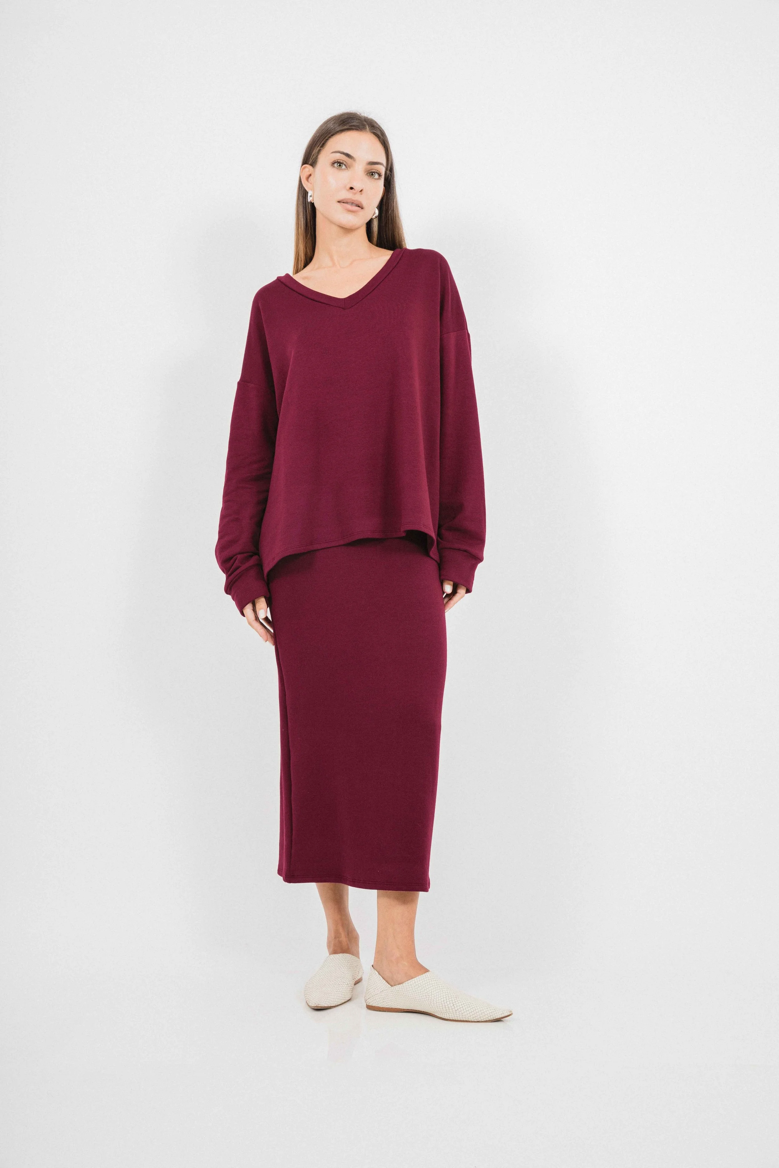 LunaVNeckTunicCorinneCollectionCranberry1.jpg