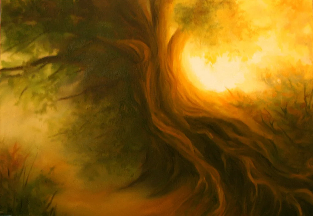 DawnWatersBaker_WhisperingWood_5x7_oilgessobord.jpg