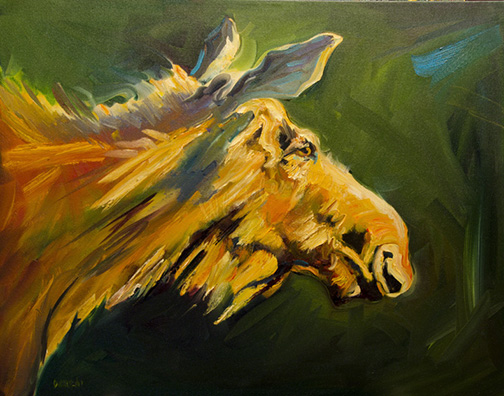 Diane Whitehead Miss Moose Two 22X28 Oil $2,700.jpg