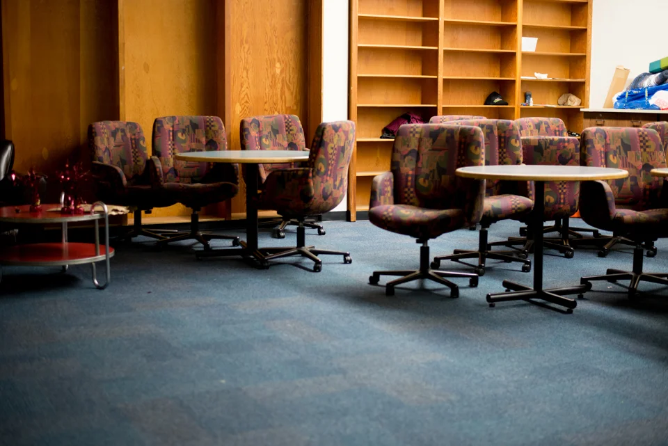 Teachers Lounge/Yoga Studio. &nbsp;Franklin/Marshall High School. &nbsp;February 2, 2016