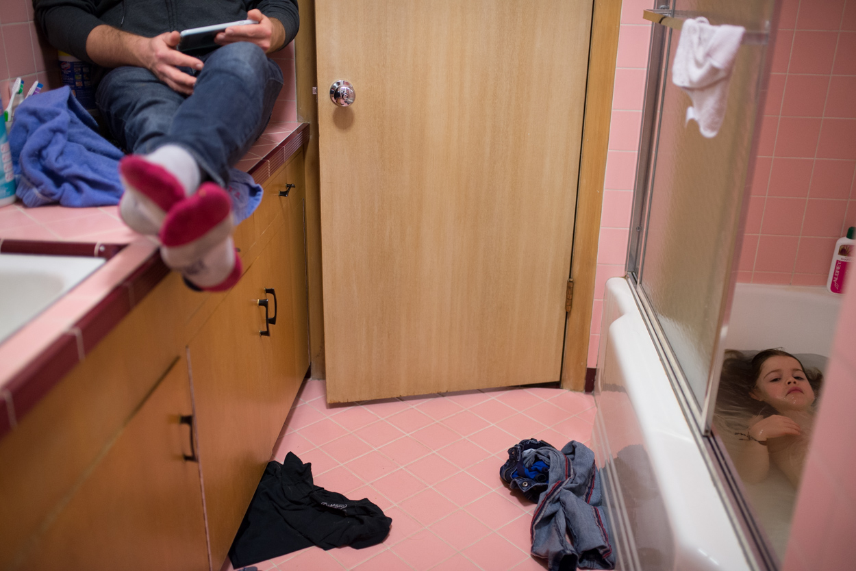 Soaking In The Pink Bathroom. February 5, 2018