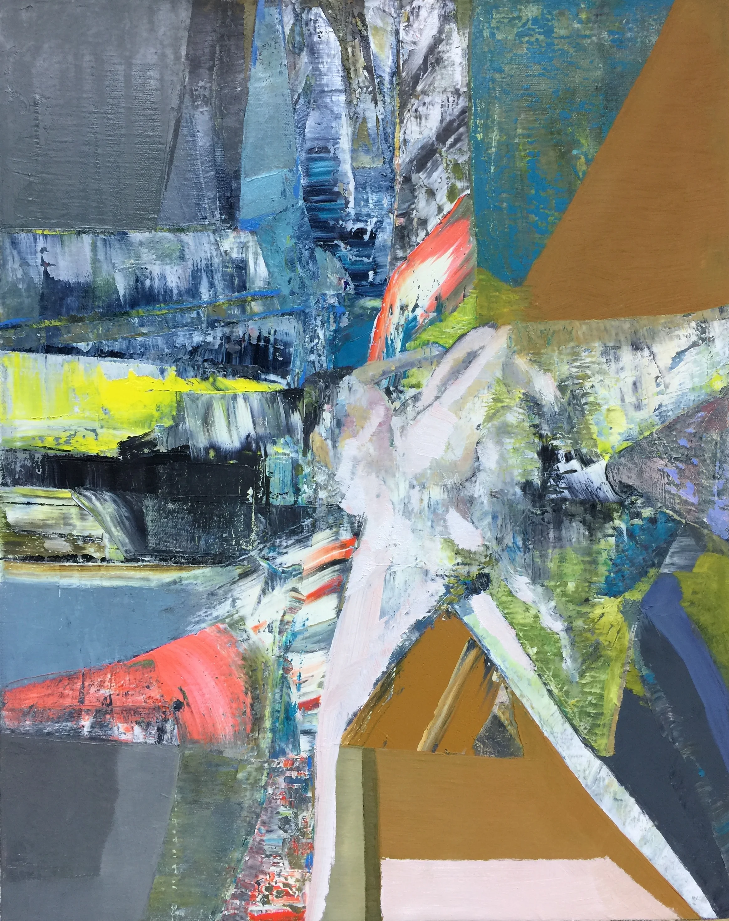 The Line I - 19" x 15" - oil on canvas - 2016 - Oakland, CA.