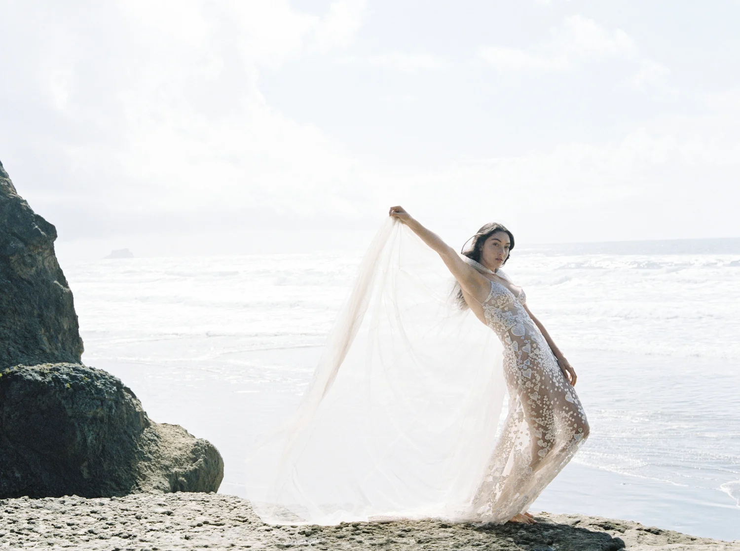 sachin and babi light blue dress Crepe Corset Gown with A Voluminous Silk Chiffon Cape 40 (FR) / White main image 1