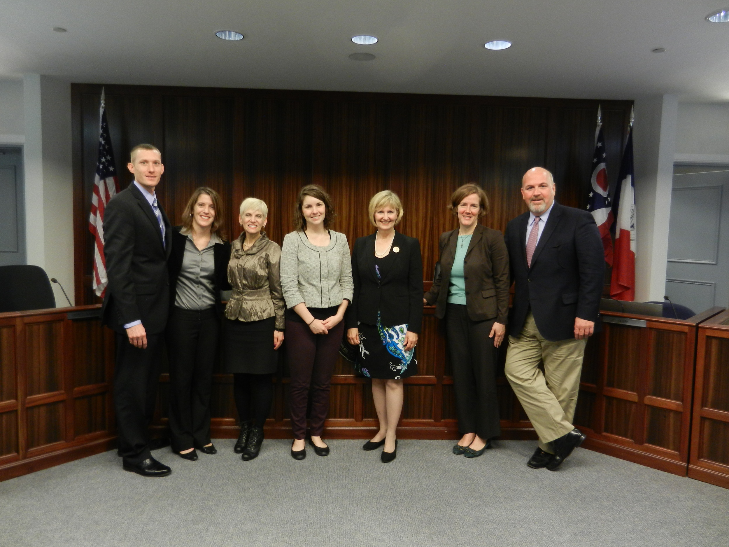 Left to right: Matt Brown, Jill Clark, Commissioner Marilyn Brown, Caitlin Marquis, Commissioner Paula Brooks, Amy Bodiker, Commissioner John O'Grady