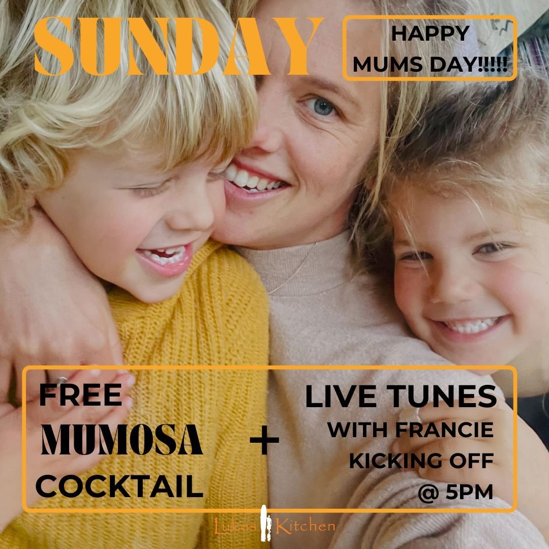 It's a big HAPPY MOTHERS DAY to all you legend Mums out there. 💜

Take the day off, FREE MUMosa 🍸 with your meal ANNDDD

LIVE TUNES kicking off with Francie from 5pm 🎶

#happymothersday