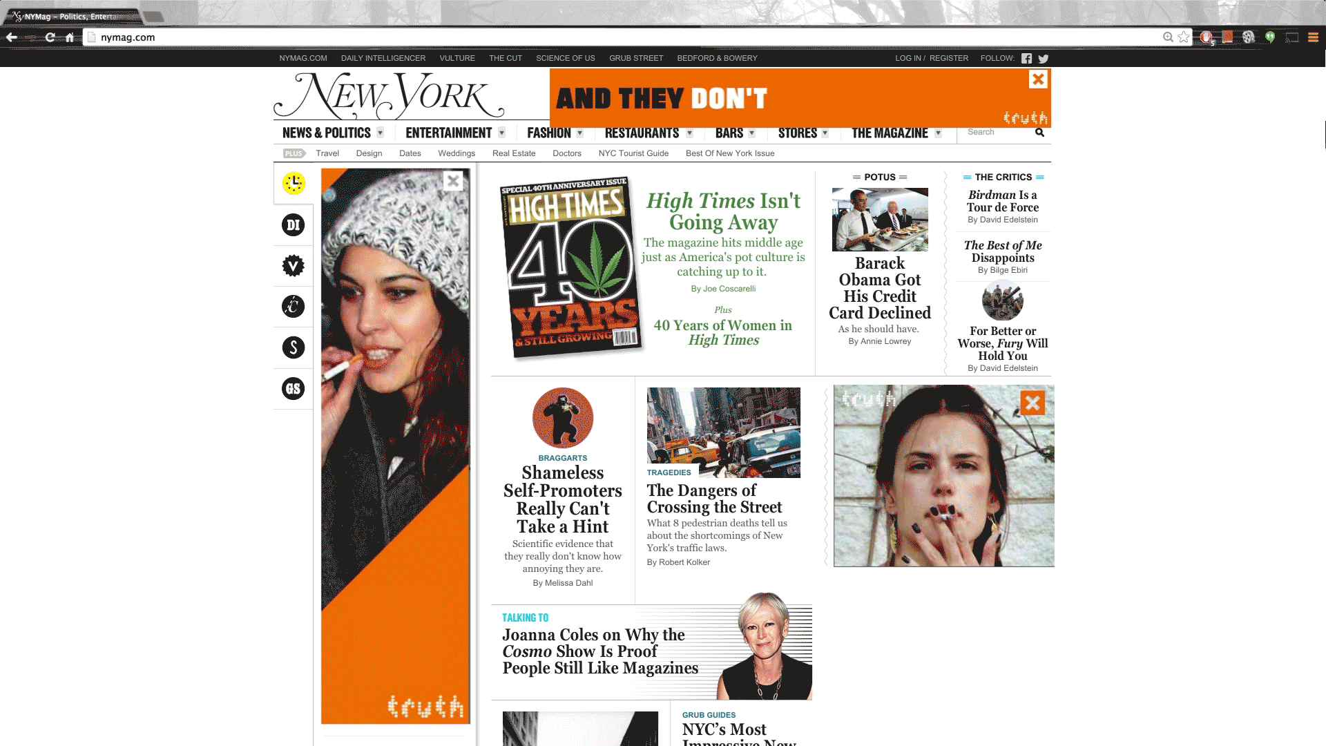 Truth / Unpaid Spokesperson / Banner Campaign