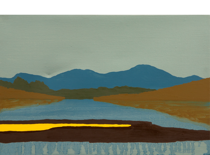 Pântano I , 2012. Óleo e cera s/ linho. 20 x 30 cm. Swamp I, 2012. Oil and wax on linnen. 20 x 30 cm.