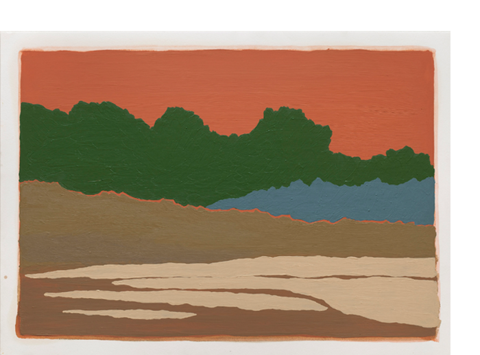 Pântano , 2011. Óleo e cera sobre papel. Pintura realizada para o livro Epidermias . 36 x 48 cm. Swamp, 2011. Oil and wax on paper. 36 x 48 cm.