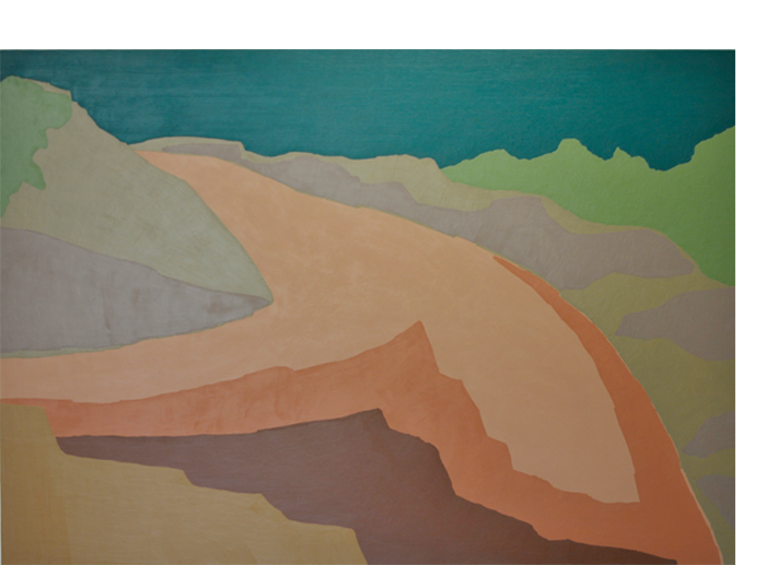 Terraplenagem, 2010. Óleo e cera sobre tela. 140 x 200 cm. Embankment, 2010. Oil and wax on canvas. 140 x 200 cm.