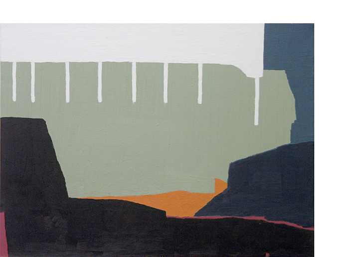 Série Condôminos V , 2007. Óleo e cera sobre tela. 30 x 40 cm. From the Series J oint owner V , 2007. Oil and wax on canvas. 30 x 40 cm.
