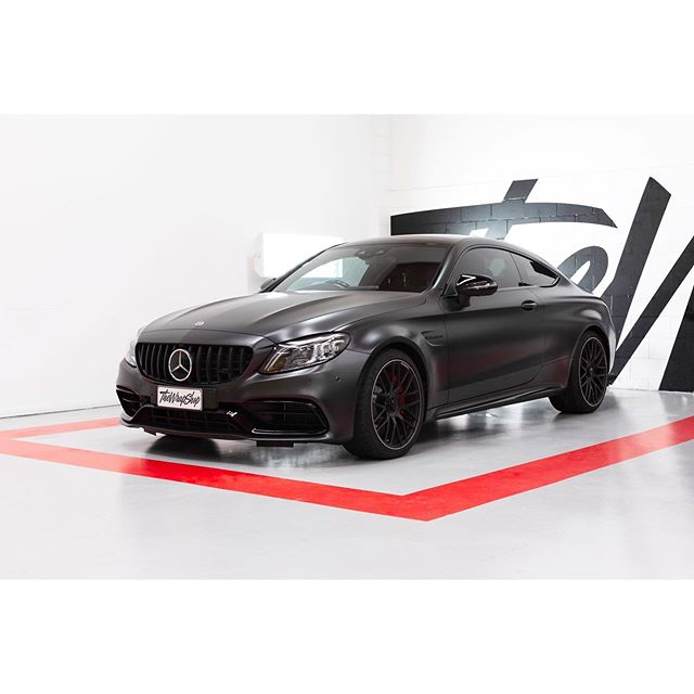 Satin black Mercedes 🏁🏁 #thewrapshop #paintisdead #mercedesbenz