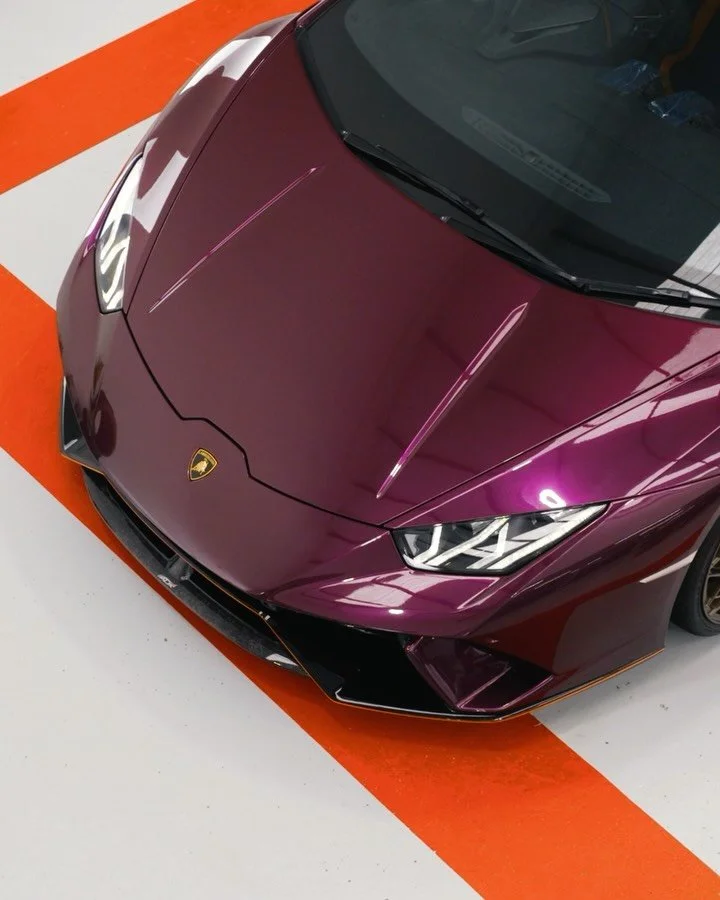 Lamborghini Huracan Performante now with a whole new look 🏁 

Exterior now protected in Inozetek X Rocket Bunny One Purple Metallic Dynamic PPF with orange pin striping to tie it all together 😈 

@inozetek.nz 
@inozetek 
@rocket_bunny_ 

#thewrapsh