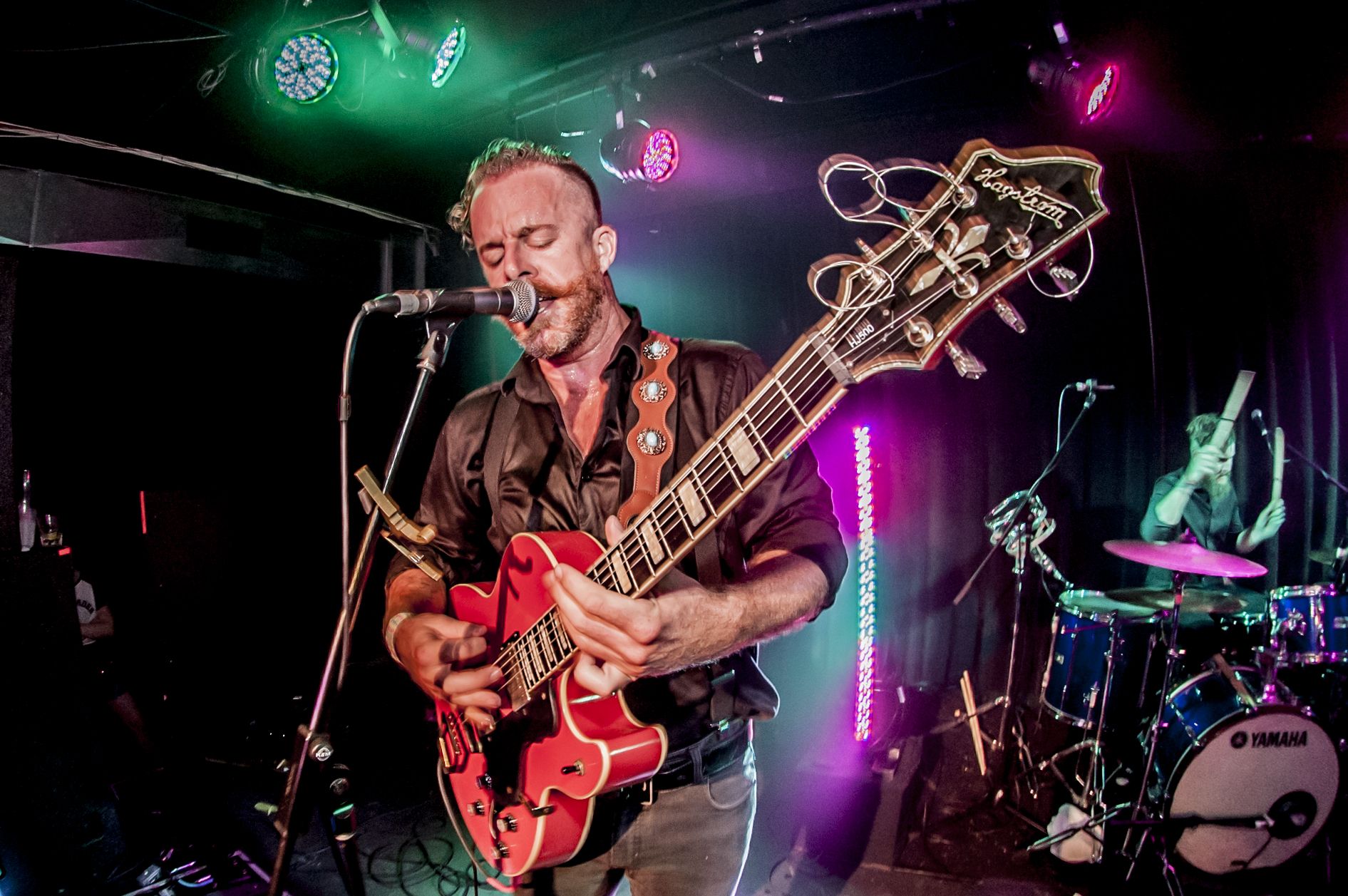 Christian Tryhorn from Tranvaal Diamond Syndicate belting out a set at 2015 Mojo Burning Festival. Pic courtesy of Vampp Photography .