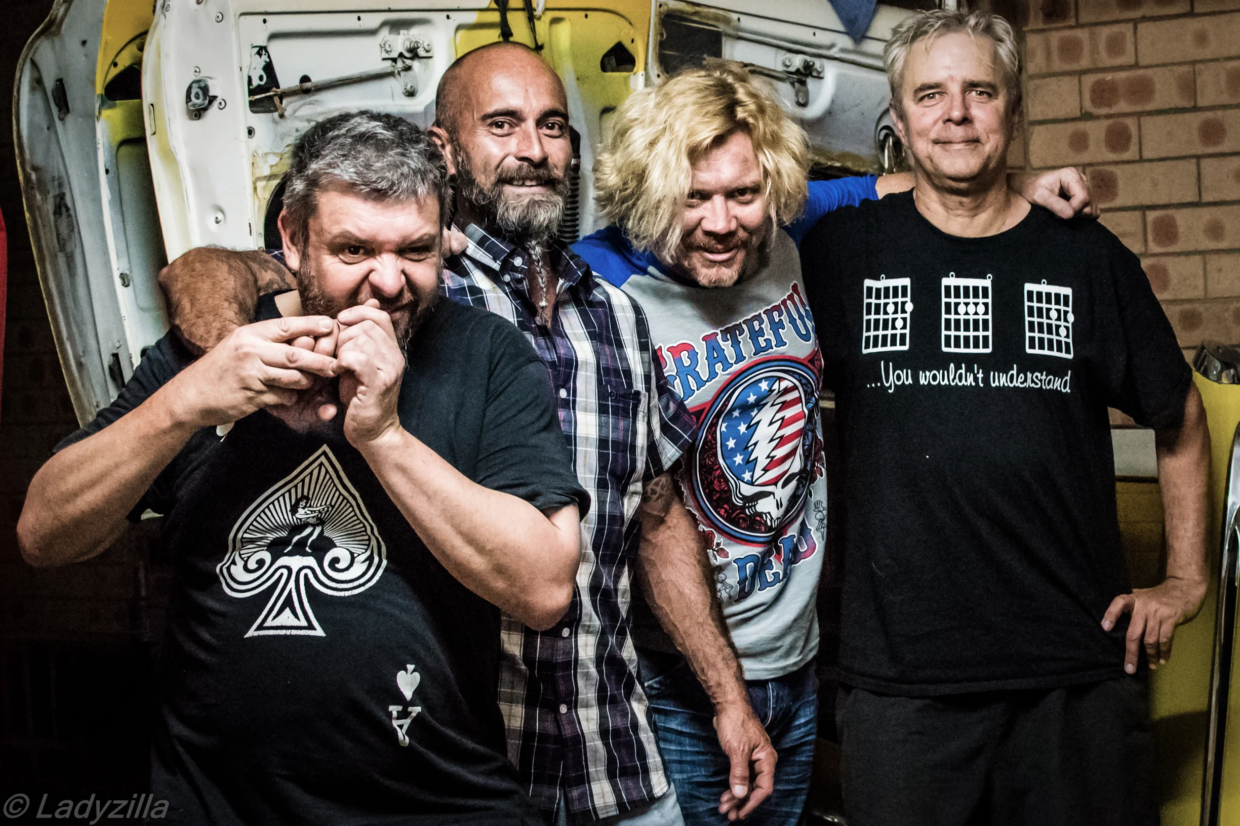 L-R: Jonny Kaos, Brien Timu, Ben Rippingale, Peter Mengede Pic Credit: Ladyzilla