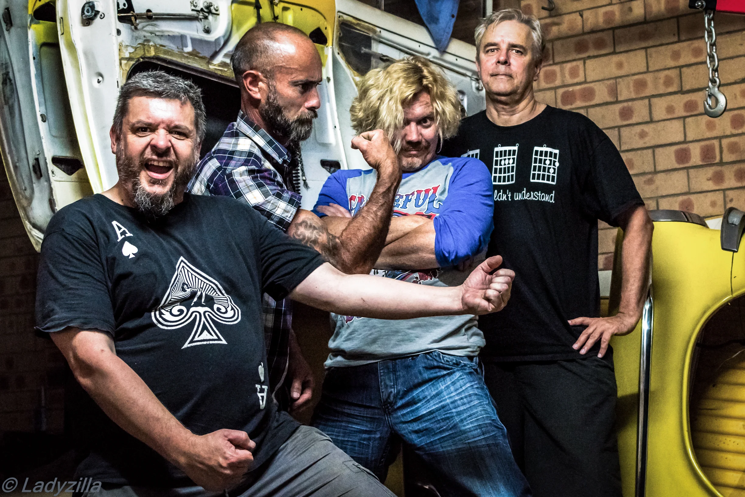 L-R: Jonny Kaos, Brien Timu, Ben Rippingale, Peter Mengede Pic Credit: Ladyzilla
