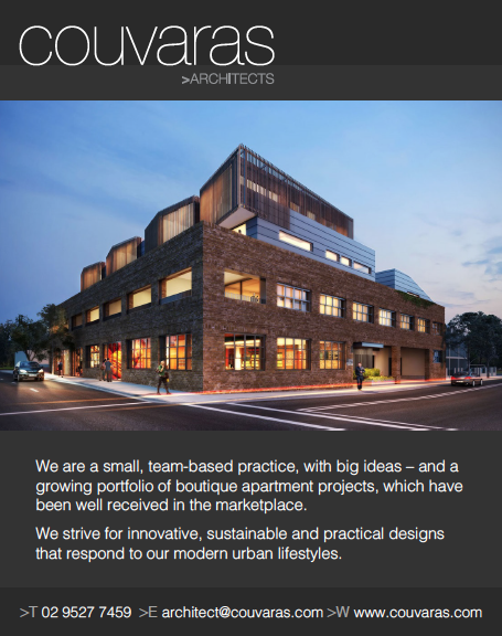 Quarter Page Advertisement for Couvaras Architects for ABNS Magazine