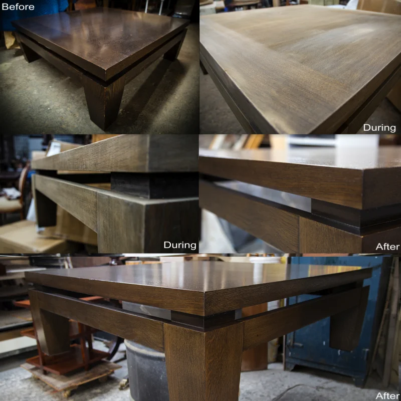 Coffee Table: S tripped, Blemishes Repaired, New Stain and Finish Applied