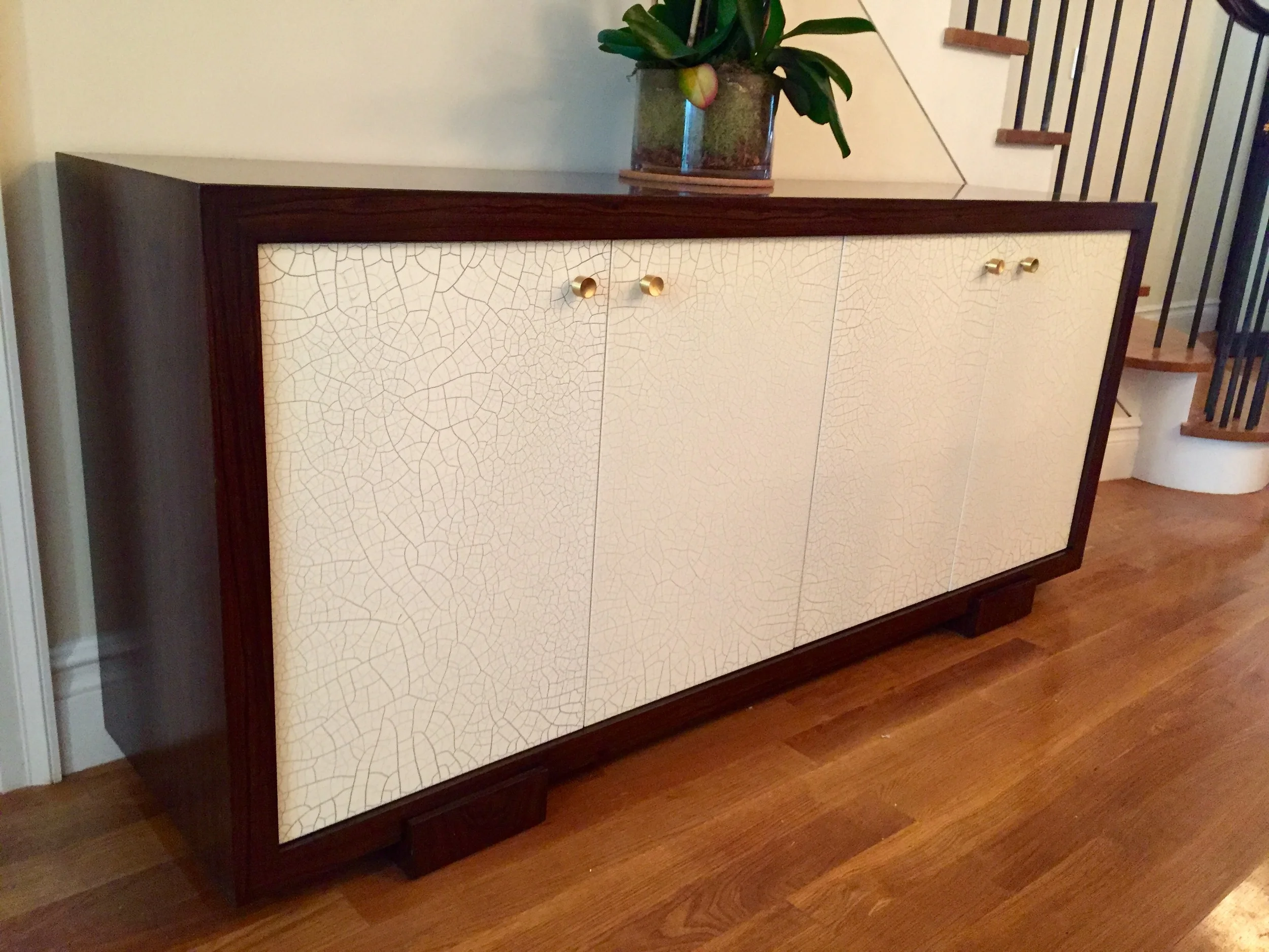 Custom sideboard with a crackle finish 