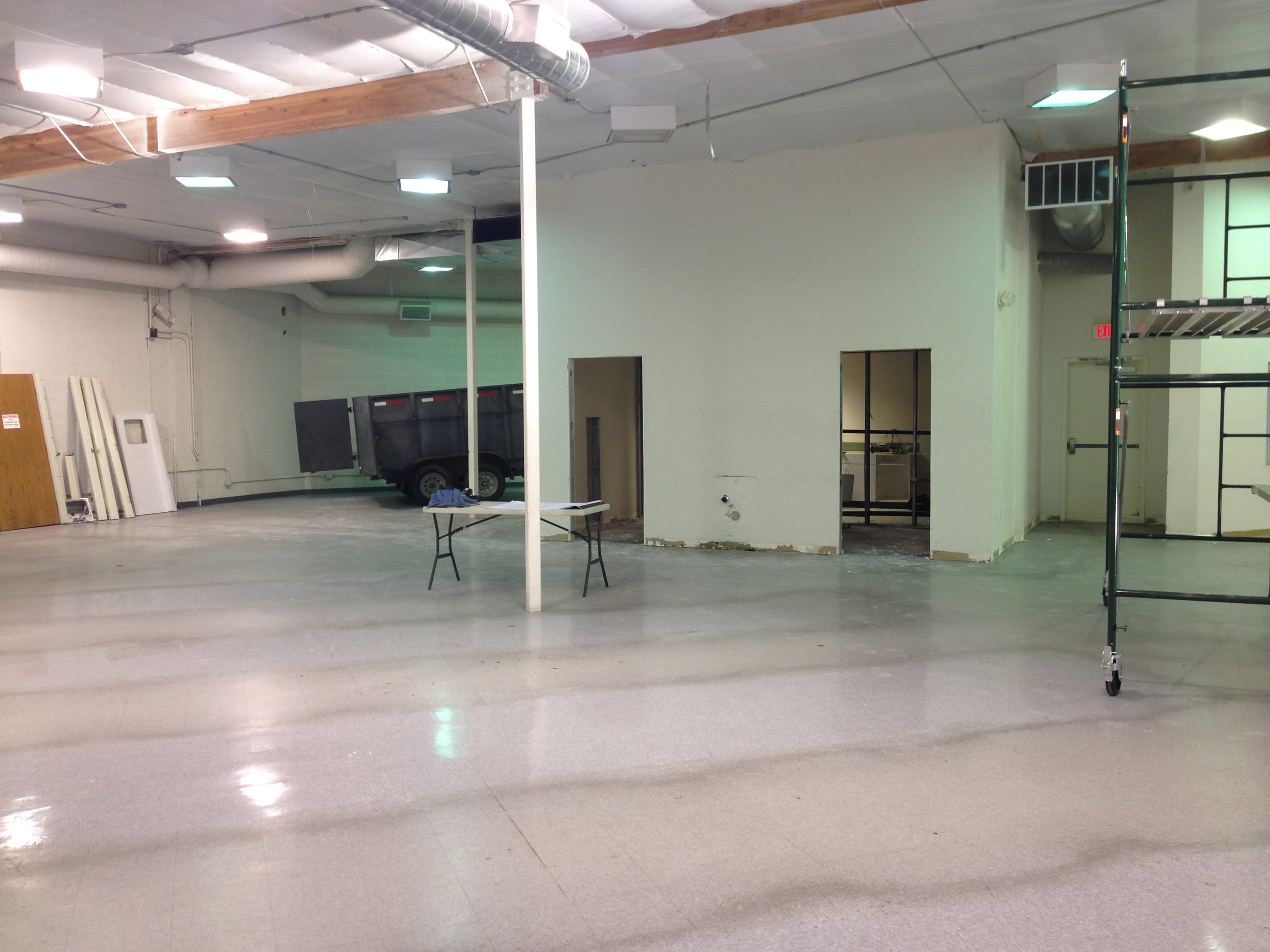 Interior being prepped for construction.