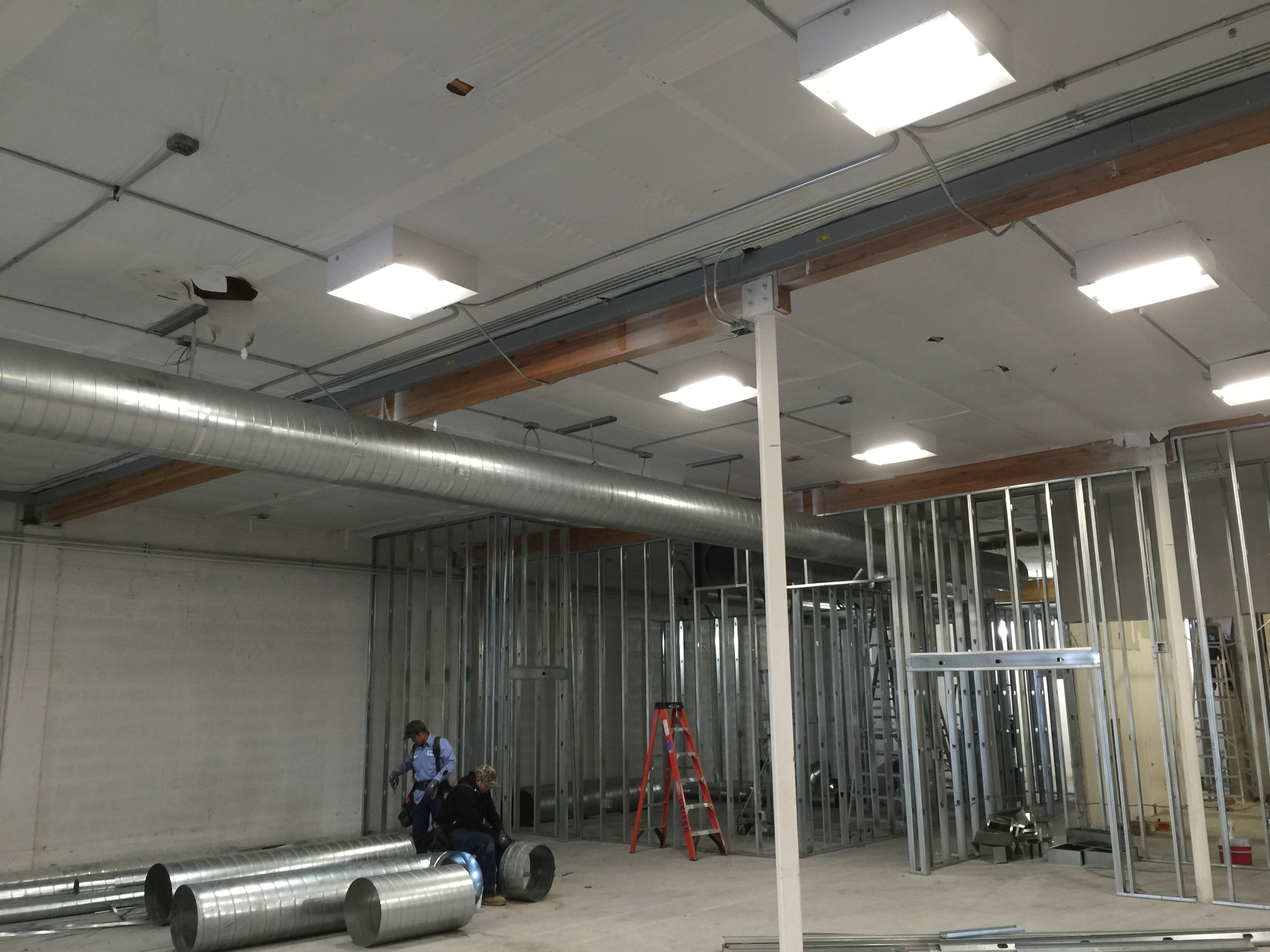 HVAC ductwork going in.