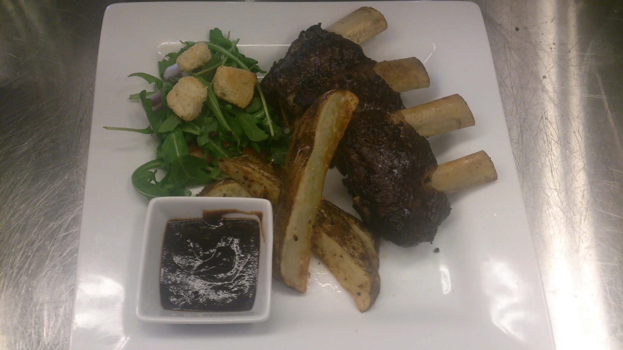 Beer Braised C.A.B. Short Ribs with Arugula Salad