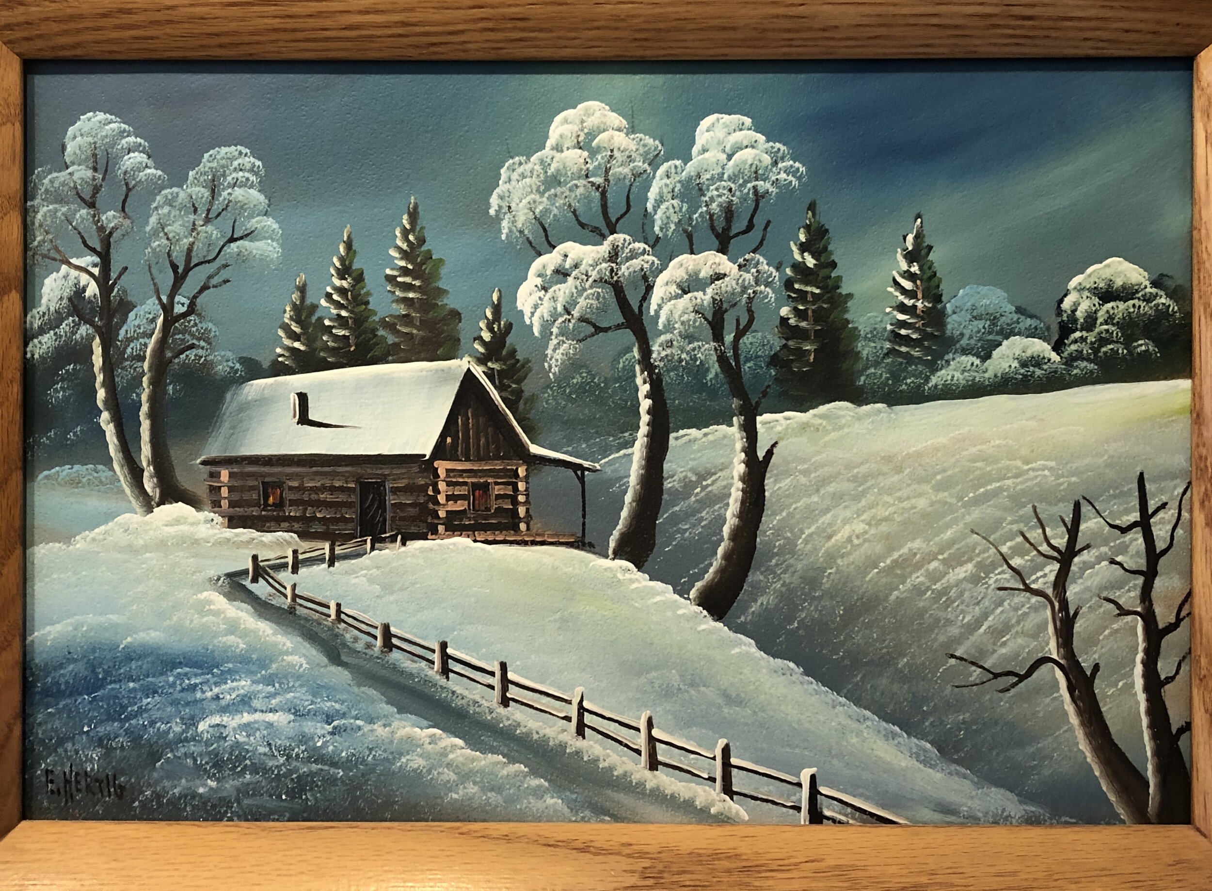 "Snowy Cabin" by Ernest Hertig
