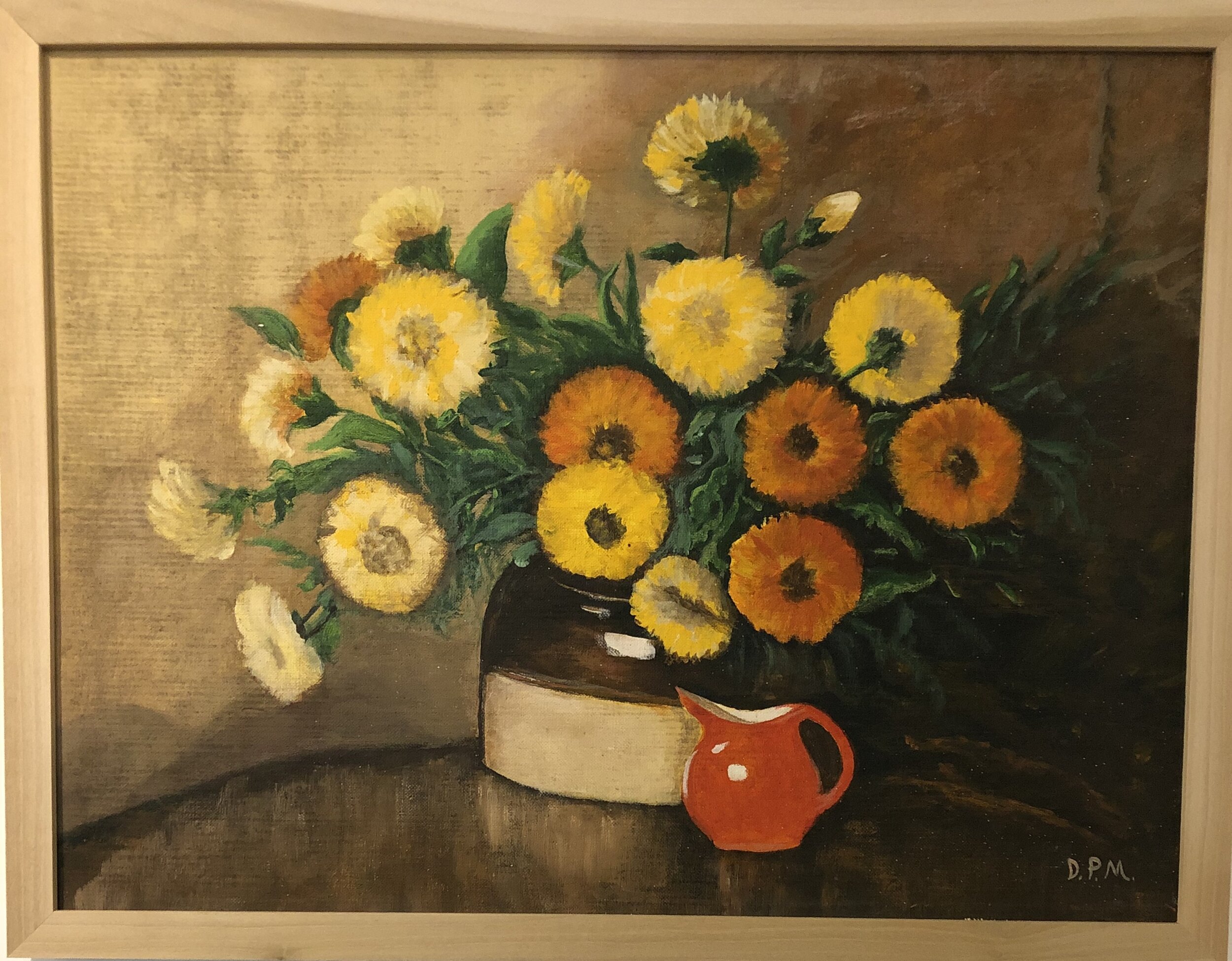 "Flowers with Red Pitcher" by Pauline Mullenax