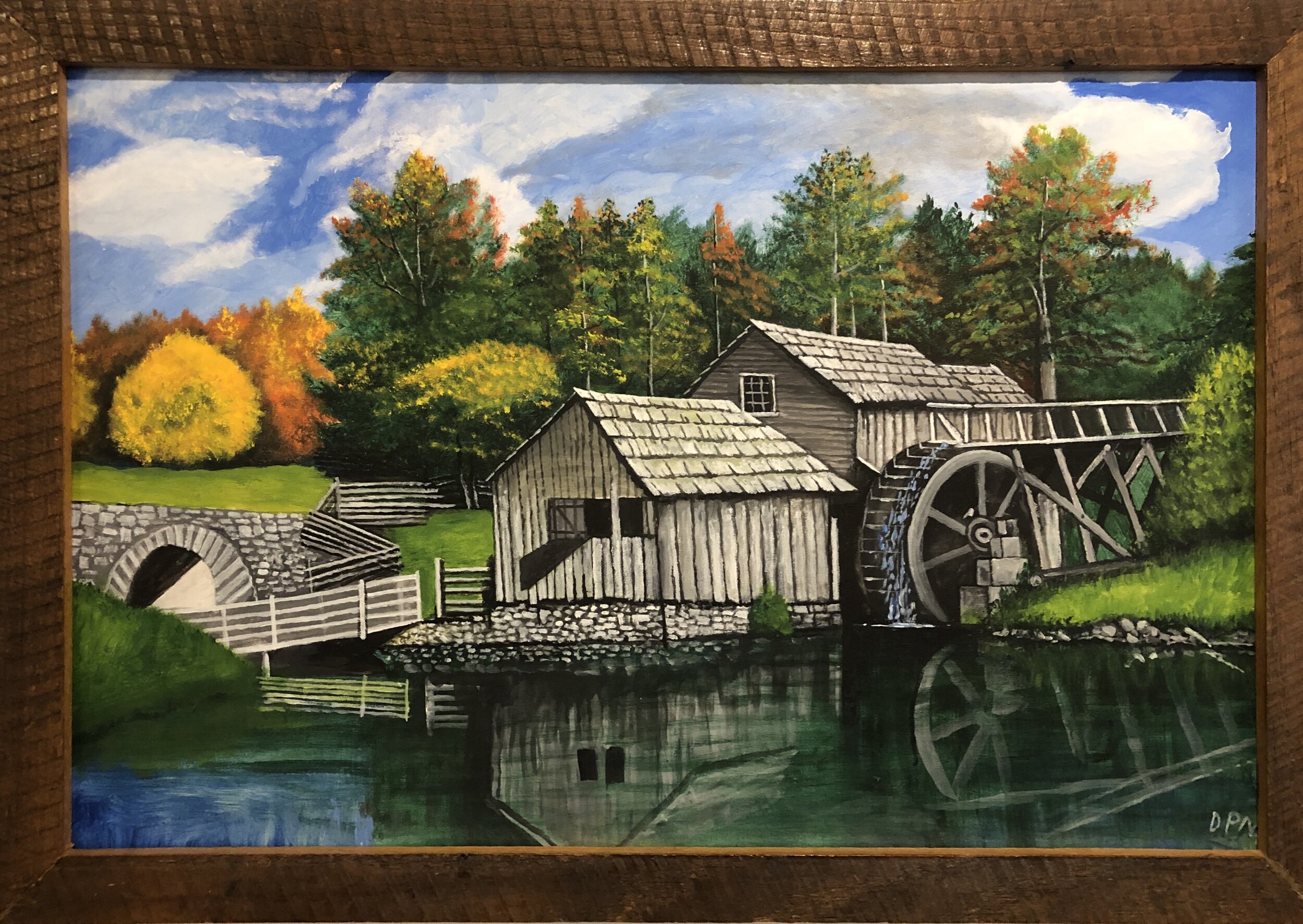"Old Mill with Pond II" by Pauline Mullenax