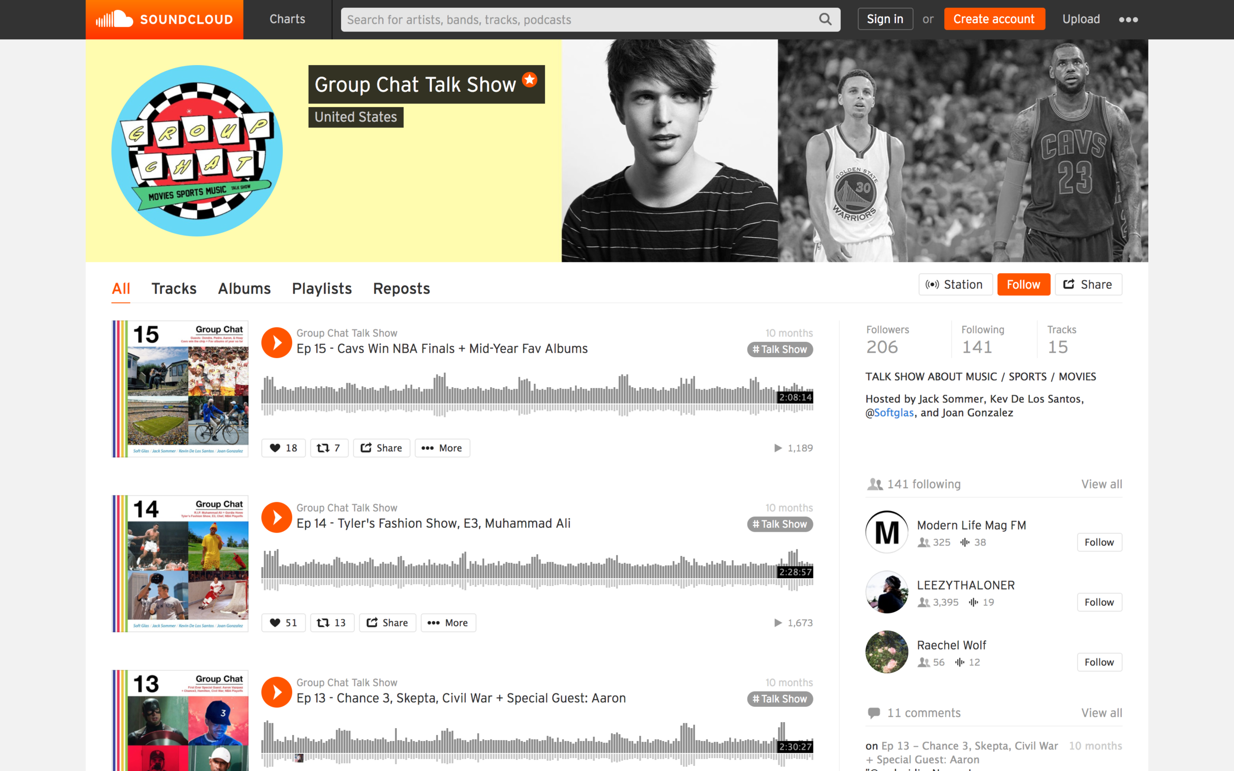 Soundcloud Archive for the site with alternate logo for the platform in place.