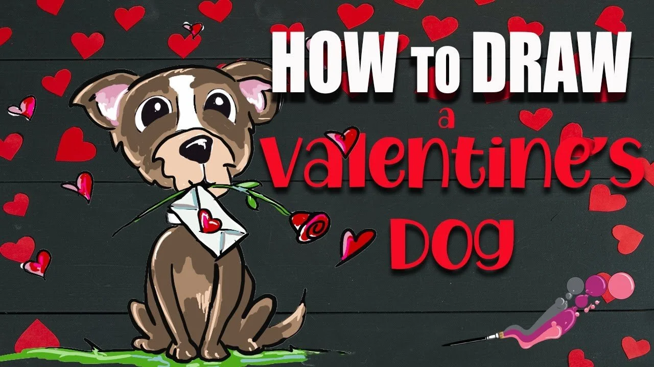 How to Draw a Valentine’s Dog
