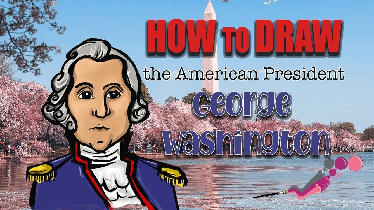 How to draw the American president George Washington